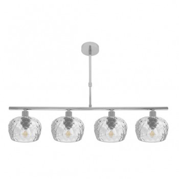 Distribuidor - Lâmpadas Diversas | Lâmpadas Modernas | LAMPARA ESTELA 4XE14 CROMO REGX75X13 CM C/TULIPAS CRISTAL TALLADO TRANSPARENTE Ref: 196854020